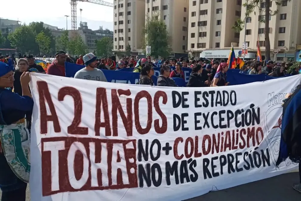 Manifestacion contra la represion al pueblo mapuche