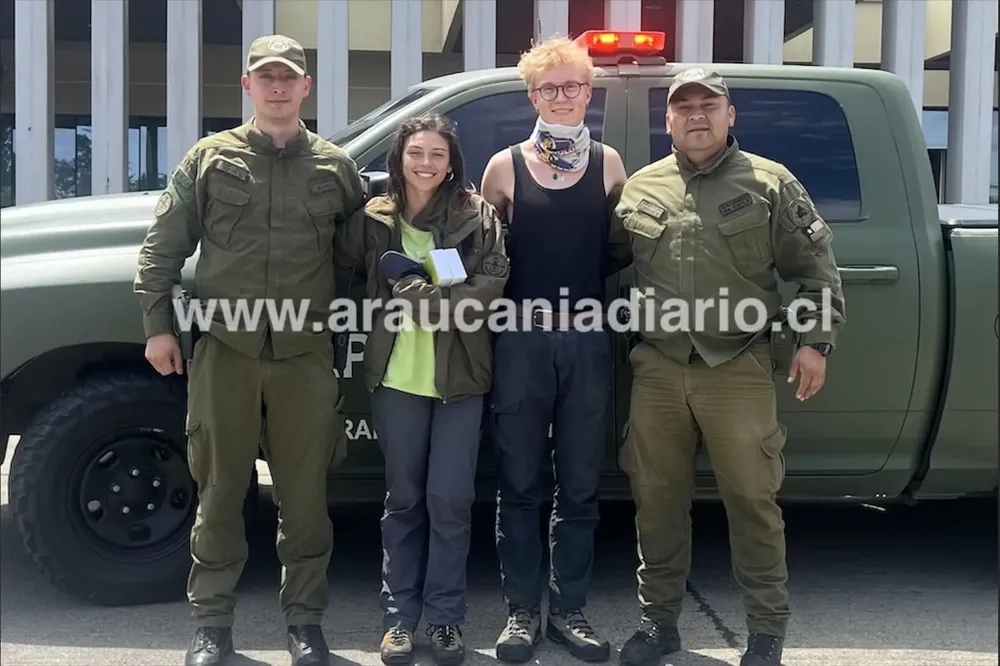 Turista aleman agradece a Carabineros tras rescate en Conguillio