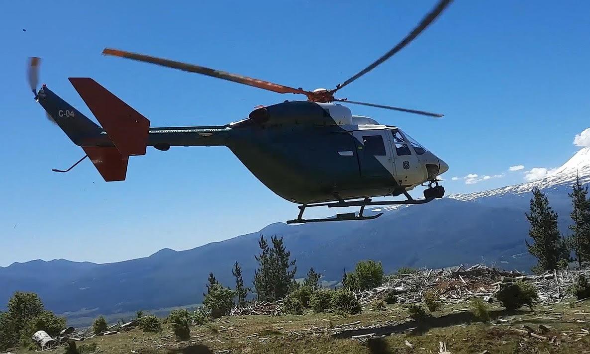 Operativo aéreo de Carabineros.
